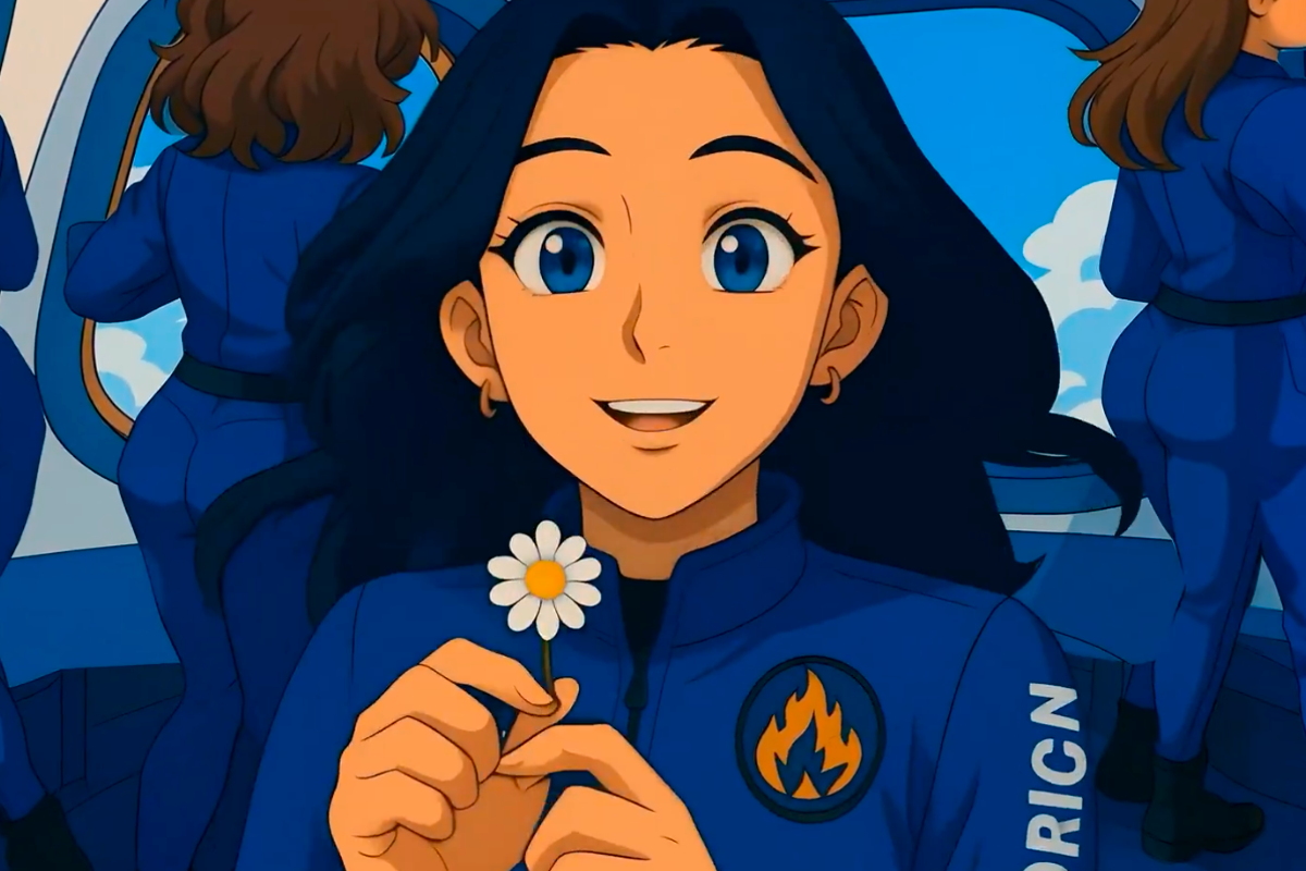 video blue origin en anime con Inteligencia Artificial