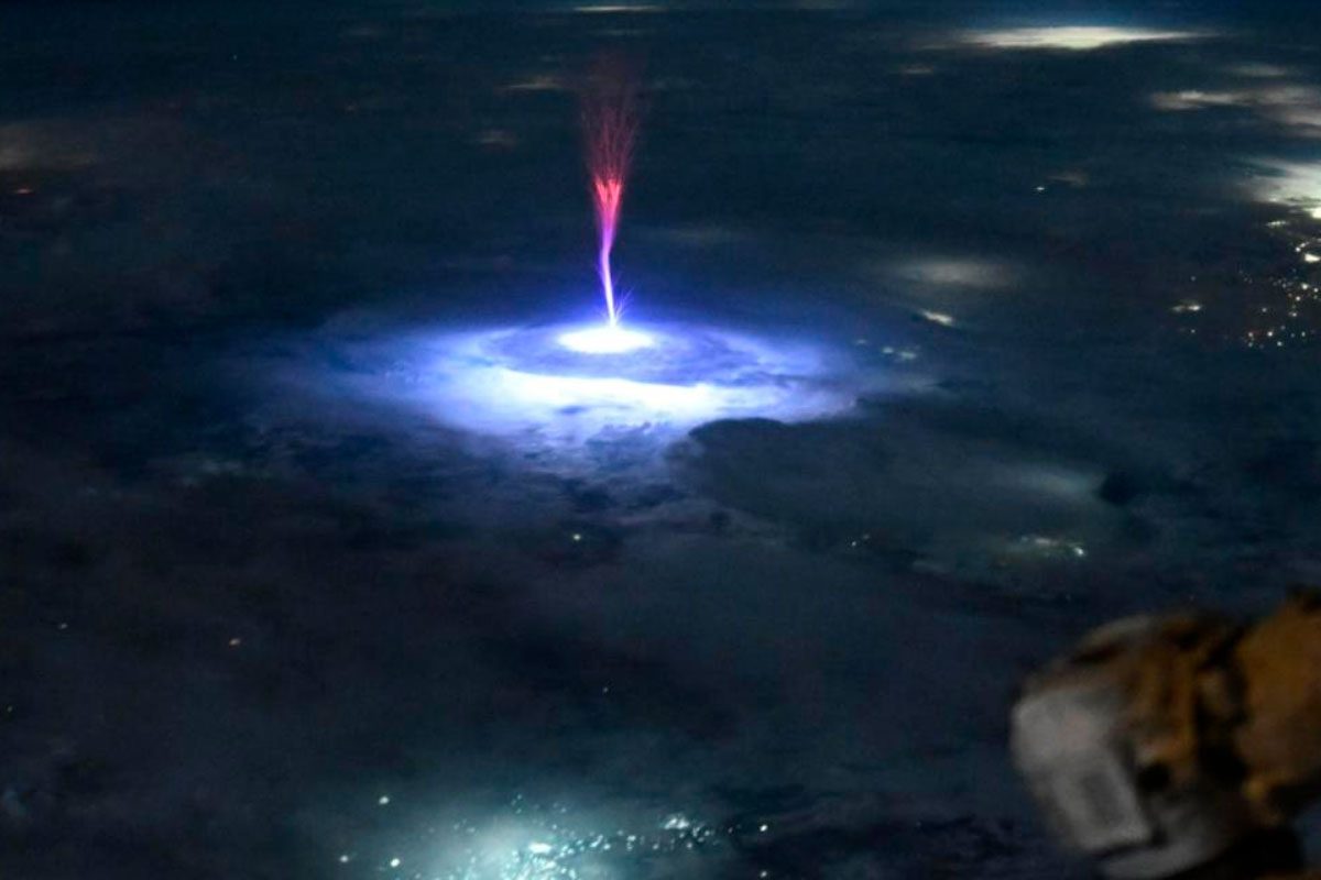 Stunning Red Sprite from Space