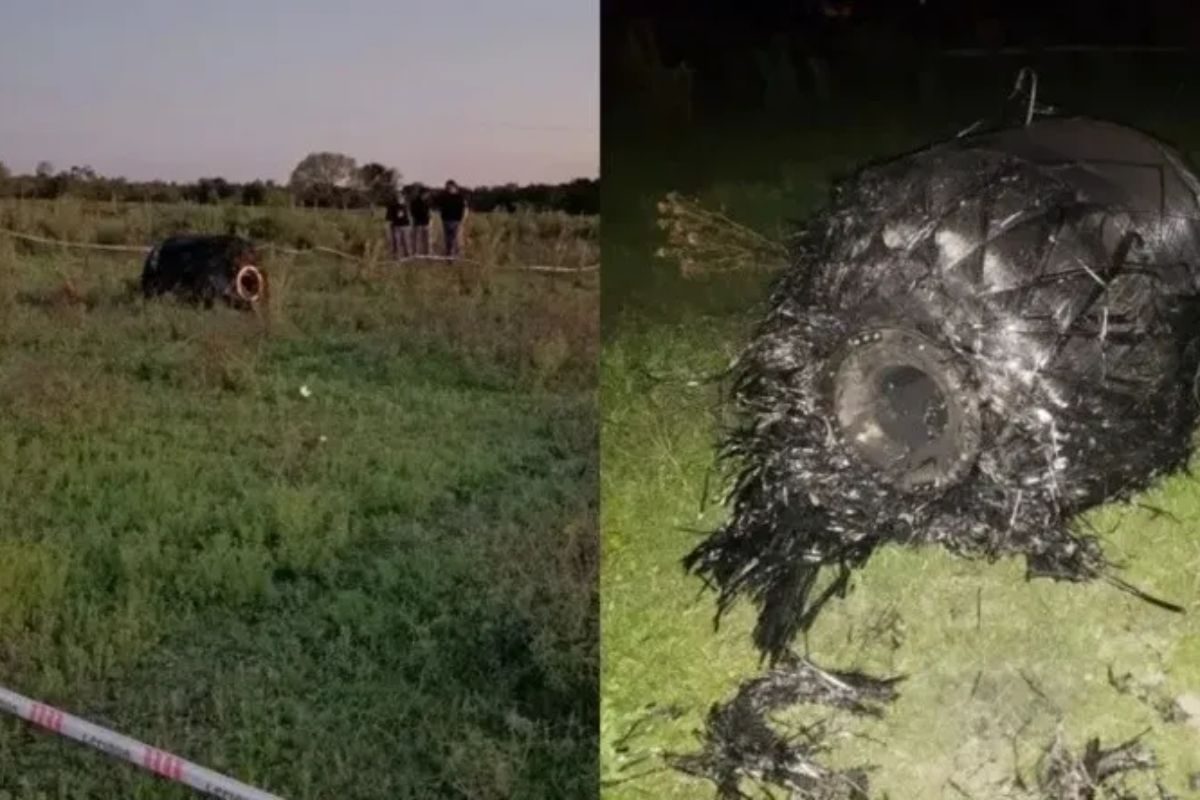 Extraño objeto metálico cae del cielo