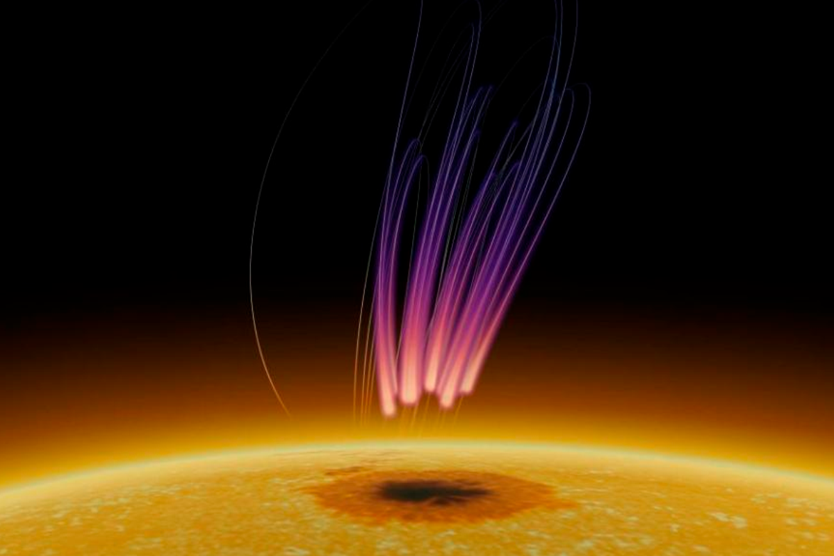 Mancha solar similar a una aurora
