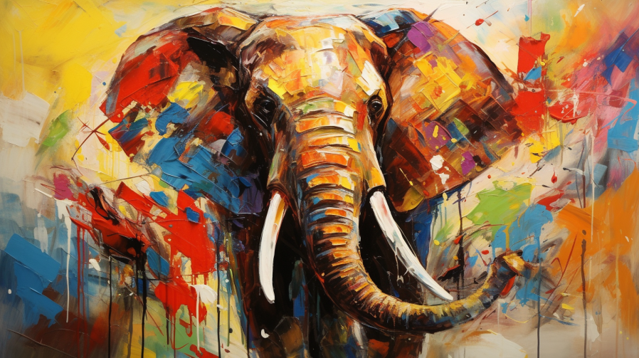 An Elephant, abstract expressionism