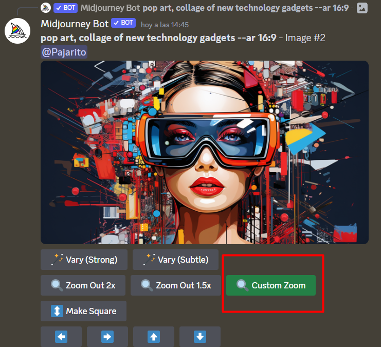Zoom out Midjourney para hacer un mockup