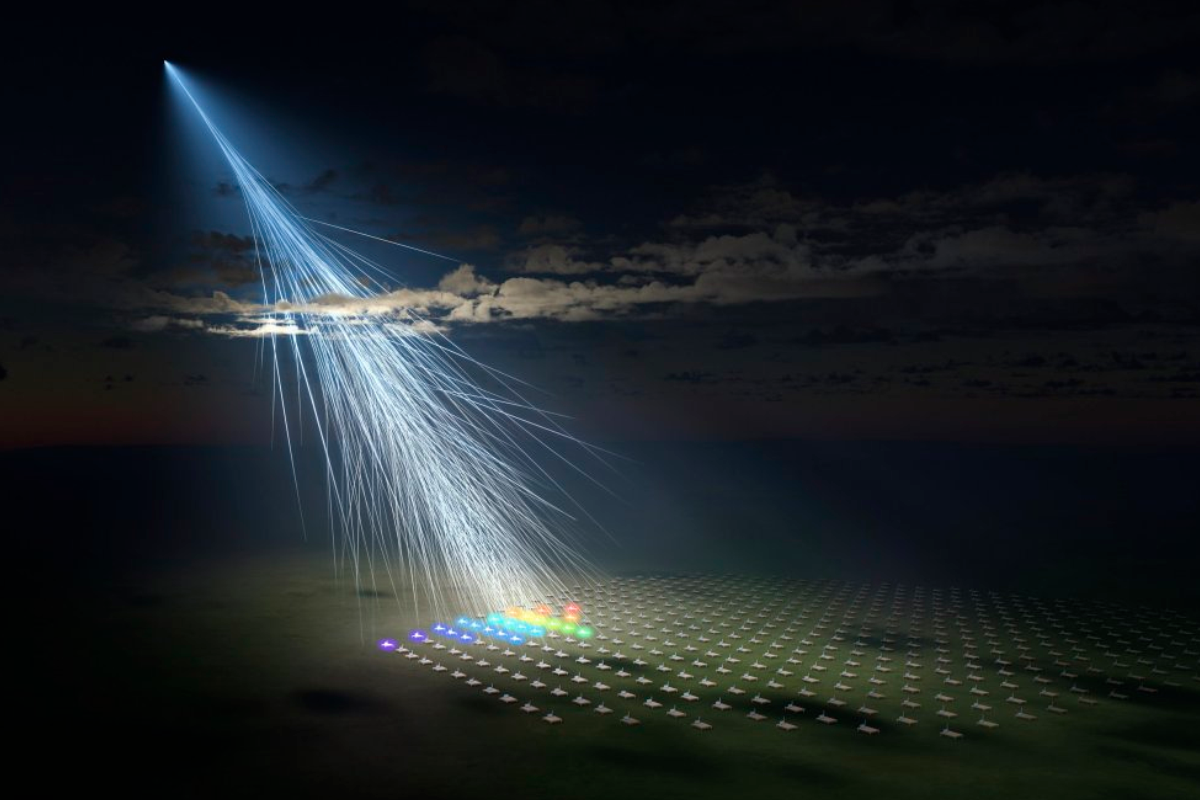 Impresión artística del rayo cósmico detectado – Foto: Universidad Metropolitana de Osaka/Kyoto Uni/Reproducción/ND