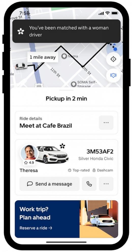 Nueva opción de Uber para Pasajeras y Conductoras